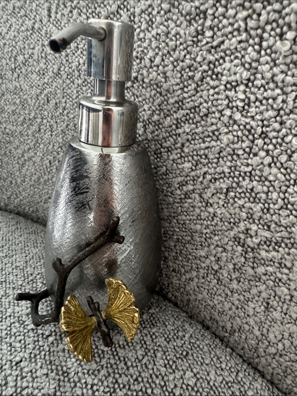 Michael Aram Silver and Gold Decorative Bathroom Soap Dispenser